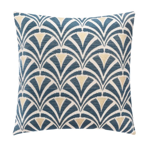 Atmosphera Scatter Cushion Cover Blue Art Deco with Zipper 40cm