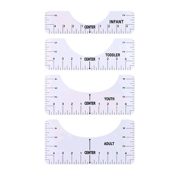 T-Shirt Alignment Ruler Set - Infant, Toddler, Youth &amp; Adult - Set of 4
