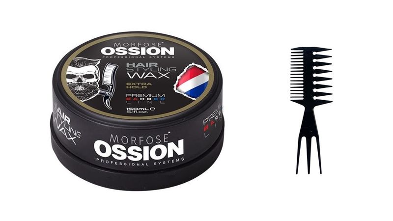 Ossion Hair Gel Wax Extra Hold 150ml + Double-Sided Tooth Comb