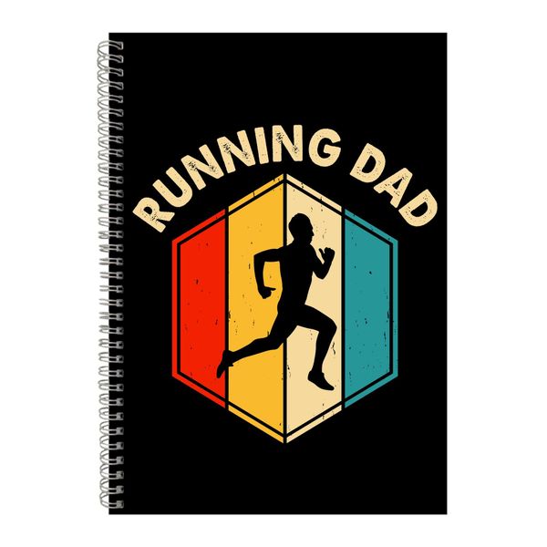 Dad A4 Notebook Spiral and Lined Running Graphic Saying Notepad Present 178