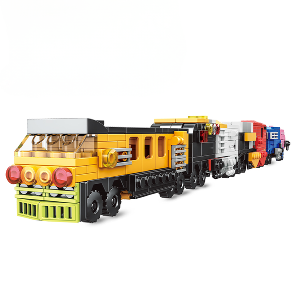 WOMA Train 16-in-1 Building Block Set |710pcs|Train + 15 Mini Vehicles|328