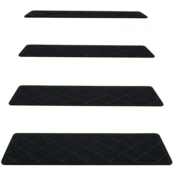 4 Pieces Stair Treads for Wooden Steps Indoor, Non Slip Carpet Stair Treads