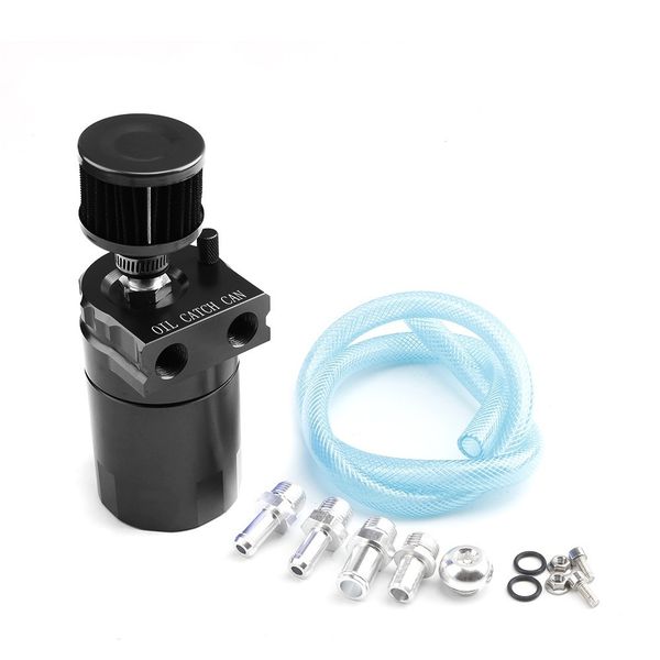 Universal Aluminum Oil Catch Can Polish Baffled Reservoir Tank Red