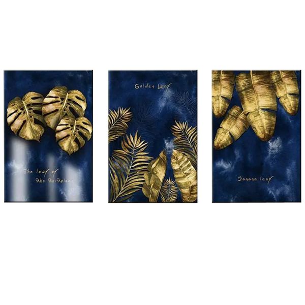 Canvas-Art-3 Pieces Goldern Leaf Wall Art Print