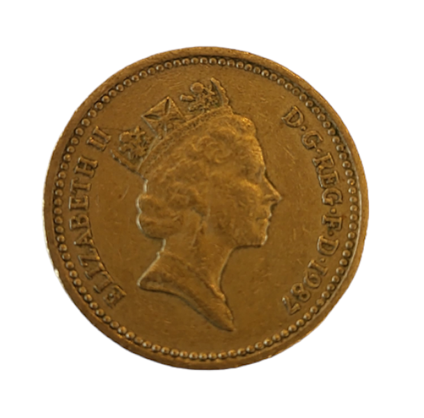 1987 United Kingdom British 1 Pound Queen Elizabeth II English Oak