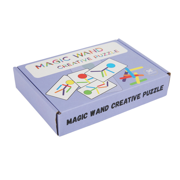 Wooden Rainbow Stick Puzzle Set: Education Counting &amp; Building Toy for Kids