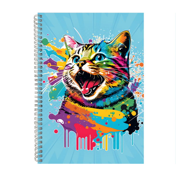 Cat in Colour 4 A4 Notebook Pad Motivational Graphic Birthday Present 016