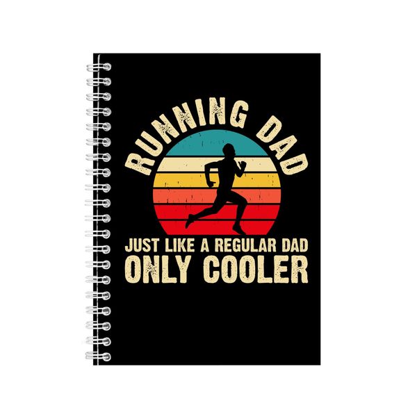 Dad A5 Notebook Spiral and Lined Running Graphic Saying Notepad Present 178