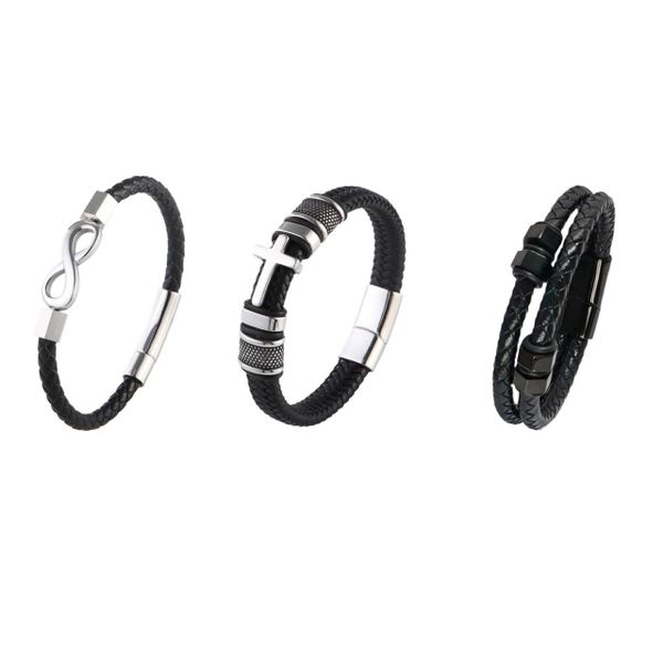 3 Piece Men's Charming Bracelets Set - with Gift Box