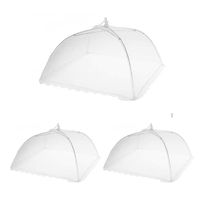 3pcs Mesh Food Cover Portable Folding Round Fly Cover Collapsible Design  with Handles Food Cover for Home Camping Picnic BBQ Outdoor Fiestas