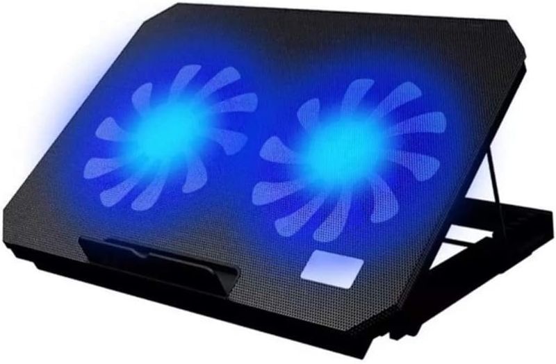 LED Lighting Adjustable Angle USB Laptop Cooler Fan Cooling Stand Bracket