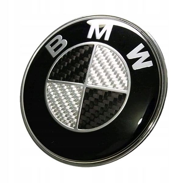 BMW-CF-46, Ø45mm BMW Original Size Steering Wheel Emblem-Carbon Fibre
