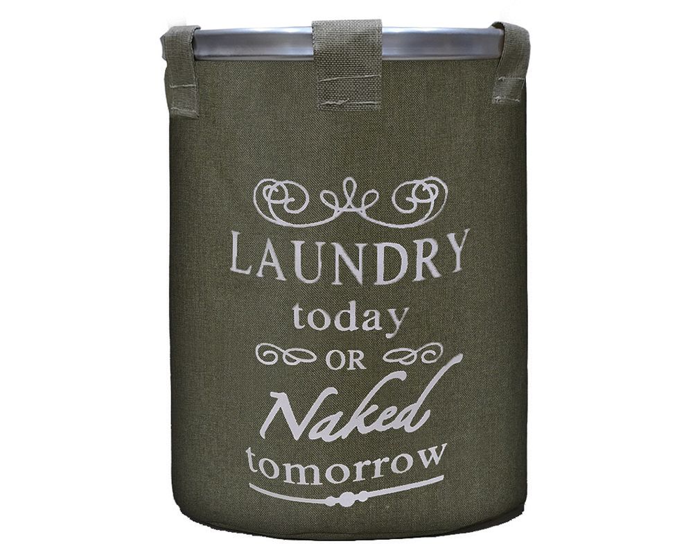 Large Collapsible Easy Storage Laundry Basket With Draw String Umber