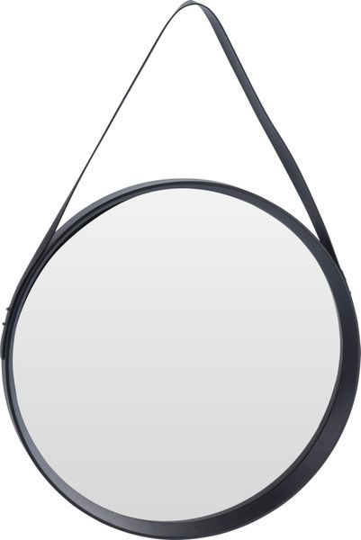 Haus Republik - Round Mirror with Black Acrylic Frame/Vegan Leather Belt