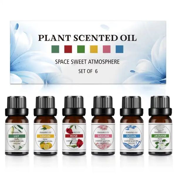 6 Bottles Set 10ml Essential Oil Pure Aroma Fragrance