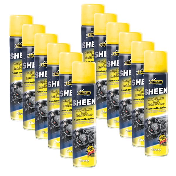 Shield - Sheen Vinyl, Plastic &amp; Rubber Care 300ml - Cherry - 12 Pack