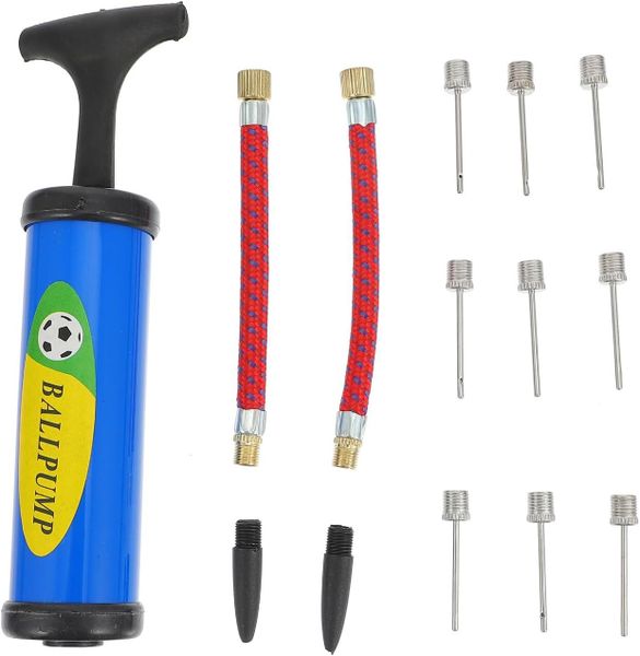 Portable Balls Inflator Kit 14Piece Manual Mini Ball Pump Set for Soccer