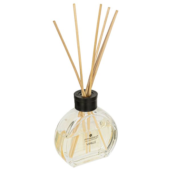 Atmosphera Vanilla Scented Glass Diffuser with with 6 Bamboo Sticks 50ml