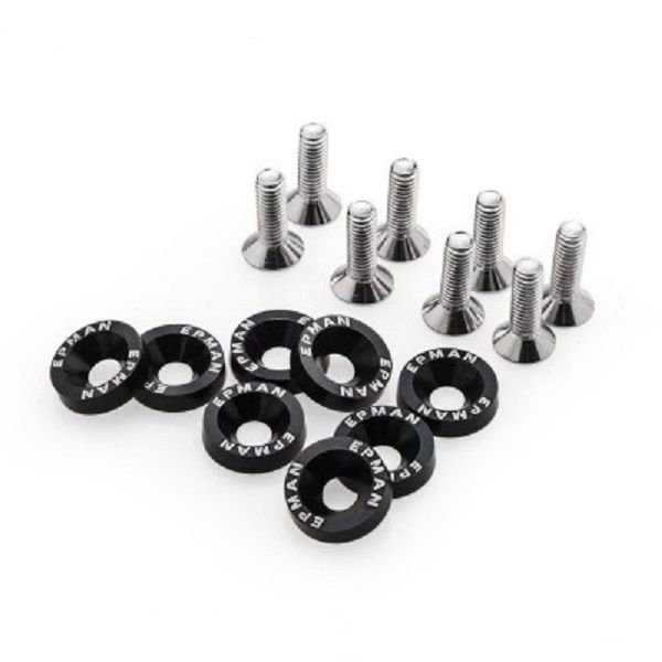 Fender Washers Flush Washer Bumper Dress Up Kit 8 Piece Black