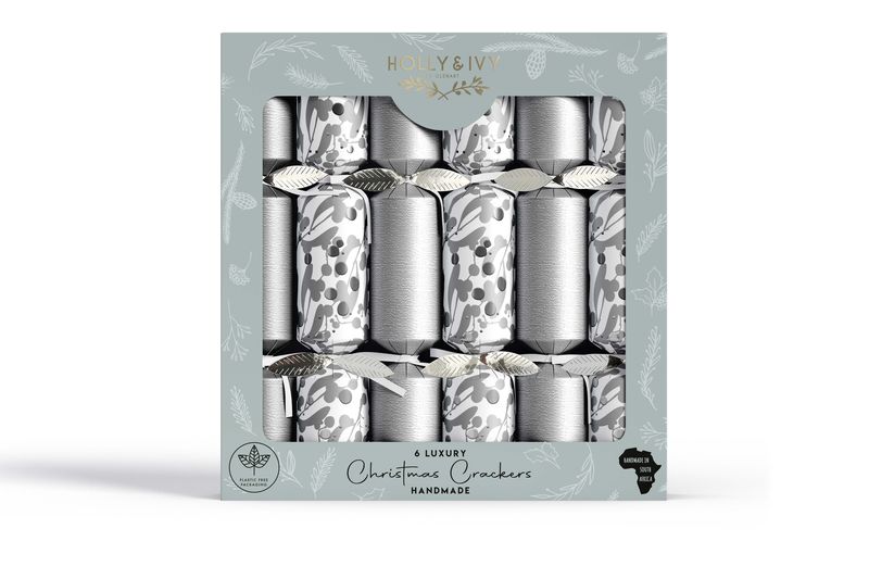 Luxury - Metallics Silver Mistletoe Christmas Crackers