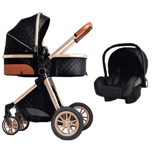 Valentina Multi-functional 3 in 1 Baby Stroller - Black