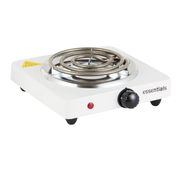 Essentials Portable Single Spiral Hot 1 One Plate Stove 1000W