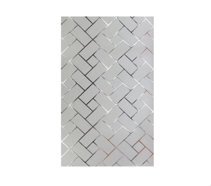 Frosted Window Privacy Film, Contemporary Plaid Pattern - 45cm x 300cm - 1 Piece