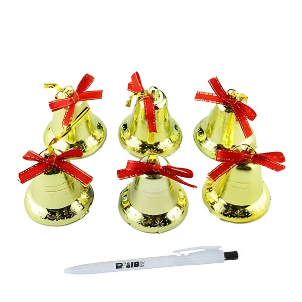 2Pack 12Pcs Festive Gold Bell Christmas Tree Bauble With ReVibe Pen