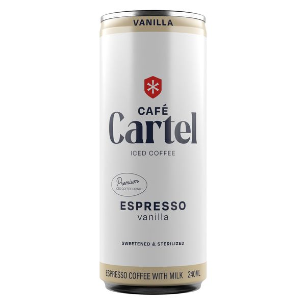 Café Cartel - RTD Espresso Iced Coffee - "Vanilla" - 240ml (x8 Cans)