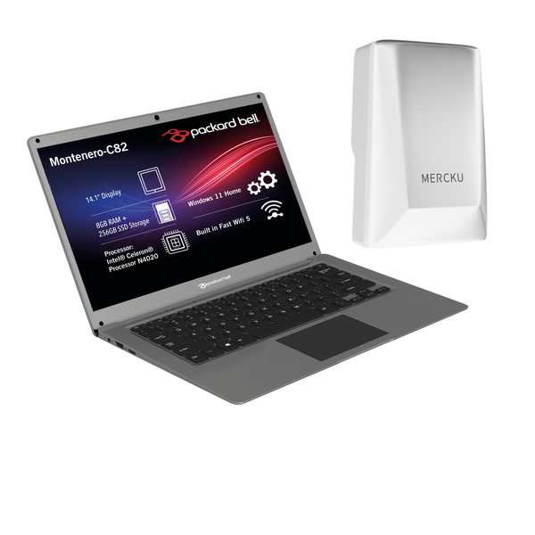 Packard Bell MonteneroC Pro 14.1" Laptop + Mercku M6s Nano WiFi 6