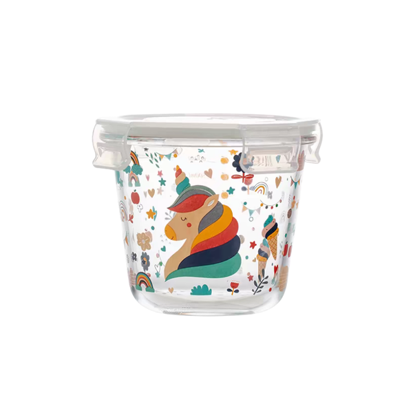 Unicorn Glass Bowl with Lid