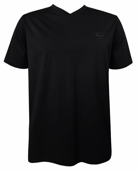 Soviet Bold Mens Plain V-Neck T-Shirt - Black