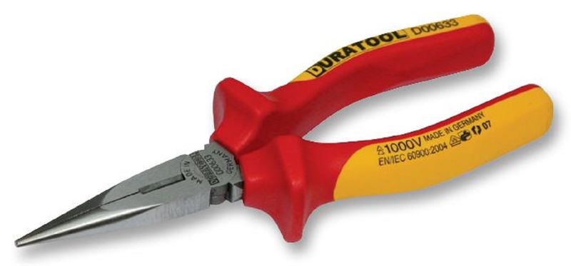 Duratool (D00633) Combination Pliers, Needle Nose, VDE Insulated, 160mm