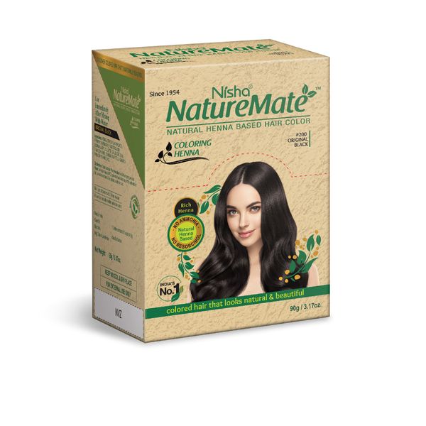 Nisha 90gm NatureMate Natural Henna Based Hair Color, Imported from India