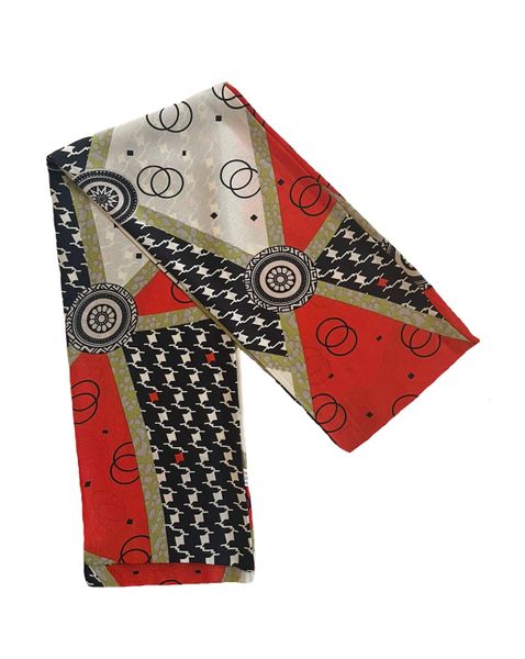Lady's Silky Two Layered Double Sided Office Scarf/Tie - Ring Patterns