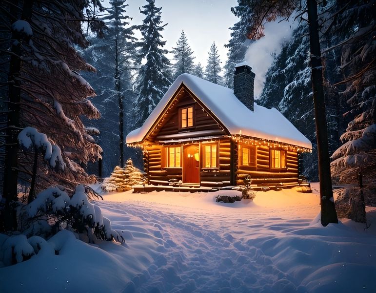 Winter Cabin image