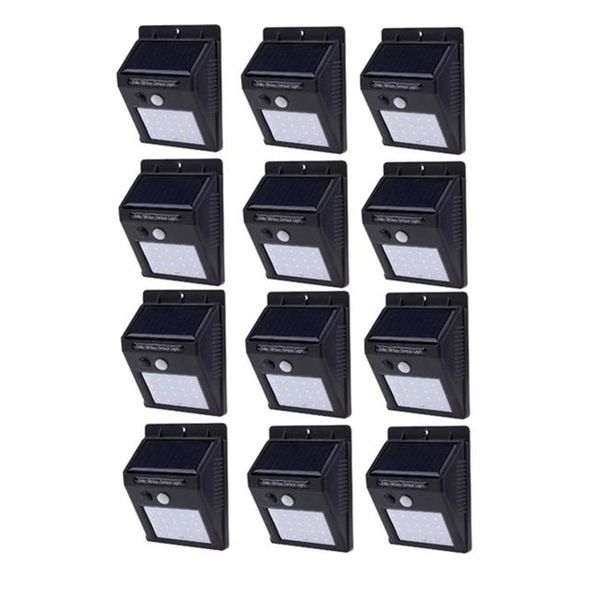12 Piece LED Solar Wall Light