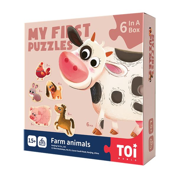 Farm Animals - 6 in 1 puzzle