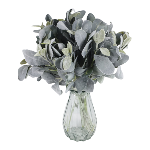 15 Pcs Artificial Flocked Lambs Ear Greenery Stem Faux Lamb'S Ear