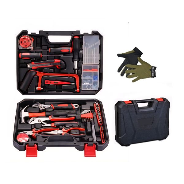 108 Piece General Household Repair Tool Kit Set With Carry Case &amp; Gloves