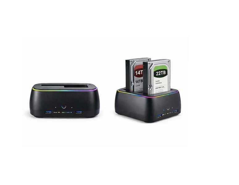 UKAY Dual Bay SATA Docking Station 2.5"/3.5" HDD &amp; SSD - USB Type-C 3.1