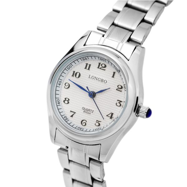 Longbo Ladies Stainless Steel Analogue Watch Silver Link Watch 23mm