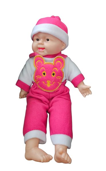 Doll with Playsuit and Sound- Pink