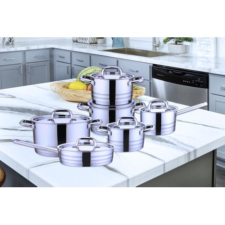 Deco Chef 12-Piece Stainless Steel Professional Cookware Set with Tri-Ply Base and Riveted Handles for Even and Consistent Cooking