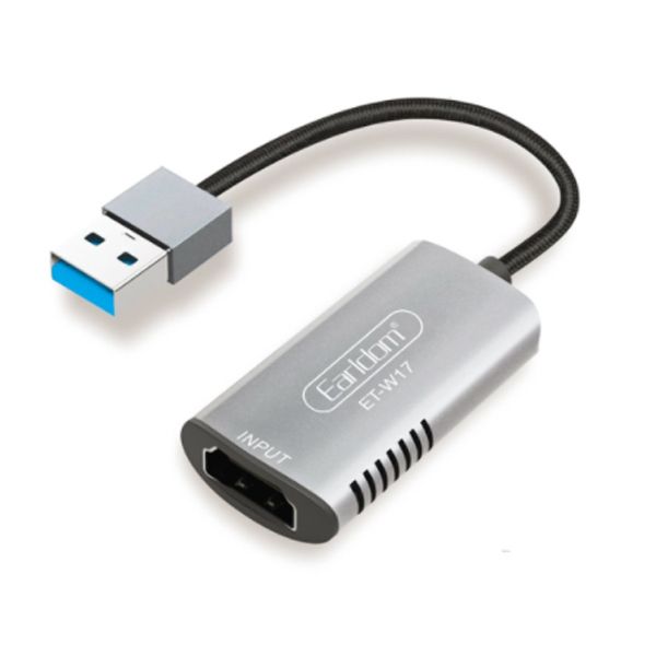 Earldom W17 Plug And Play HD To USB Video Capture Card - Siver