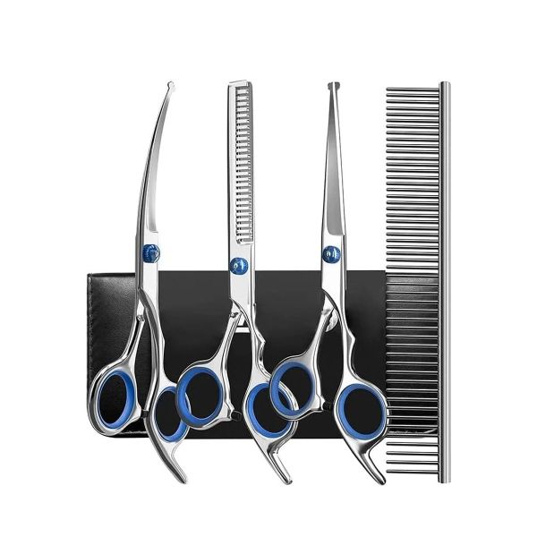 QKTNIUBI Pet Grooming Scissors and Comb Set