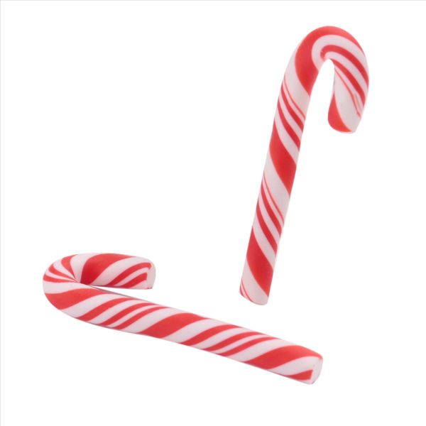 100Pcs Red and White Handmade Christmas Candy Cane Miniature Food Dollhouse