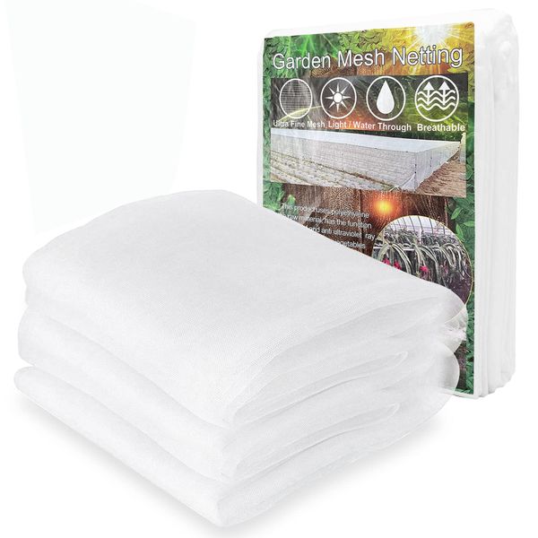 2.5×15m Garden Insect Net - Garden &amp; Greenhouse White Mesh Cover