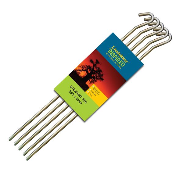 LIVELEKKER Straight Peg 250 x 5mm 5 Pack