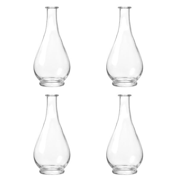 4 pack - Teardrop Shaped Glass Vase - Transparent